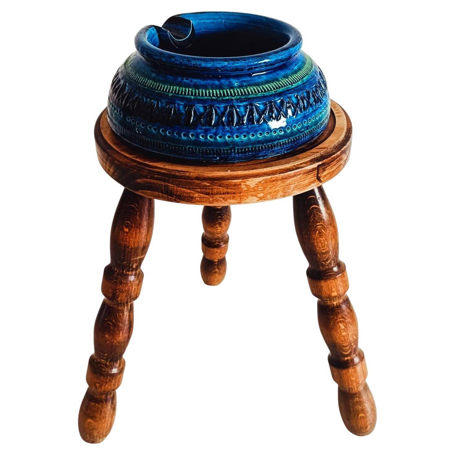Bitossi Large Ashtray by Aldo Londi, Rimini Blu Ceramic, Italy, 1960s