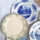 Vintage blue green dinner plates