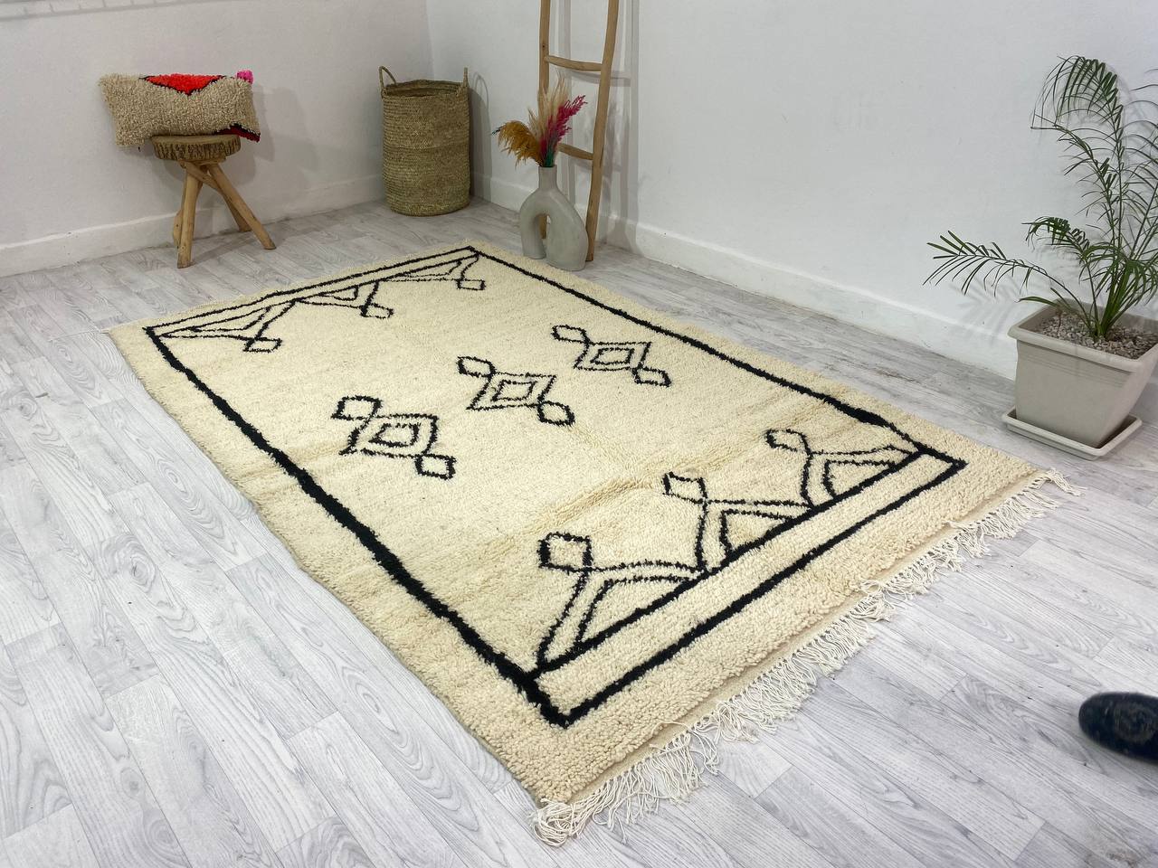 Handmade Moroccan Berber carpet 252 x 155 CM