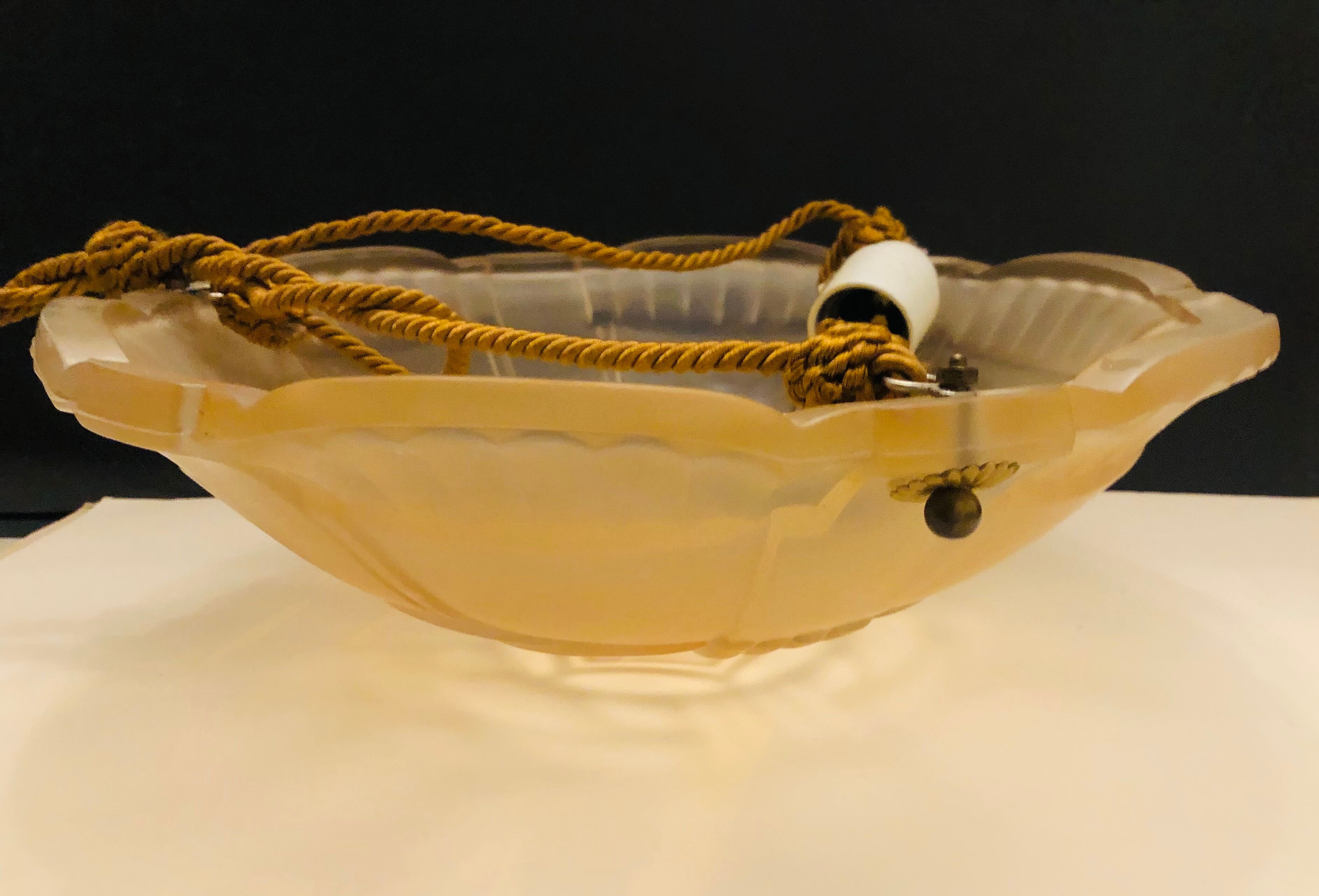 Art Deco glass hanging basin