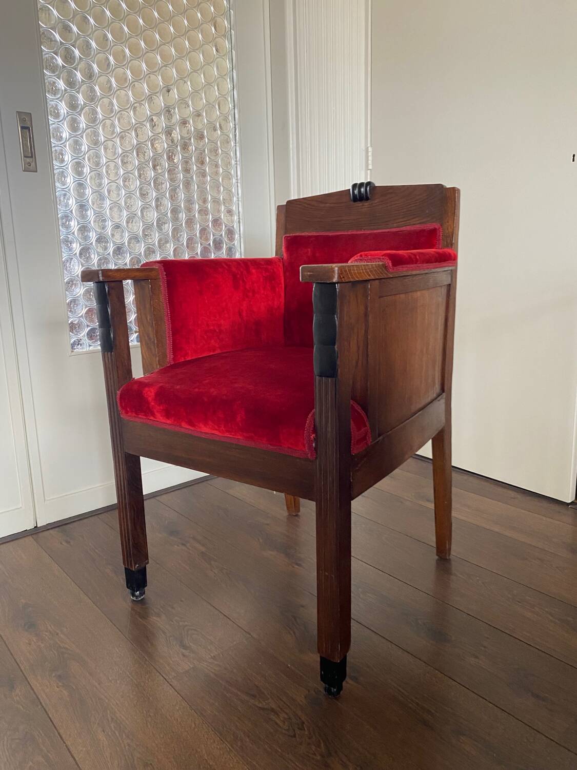 Bureau ou Chaise d'Appoint Art Déco en Chêne de l'École d'Amsterdam, années 1920