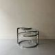 round and rotating coffee table in glass and chrome, design 1970