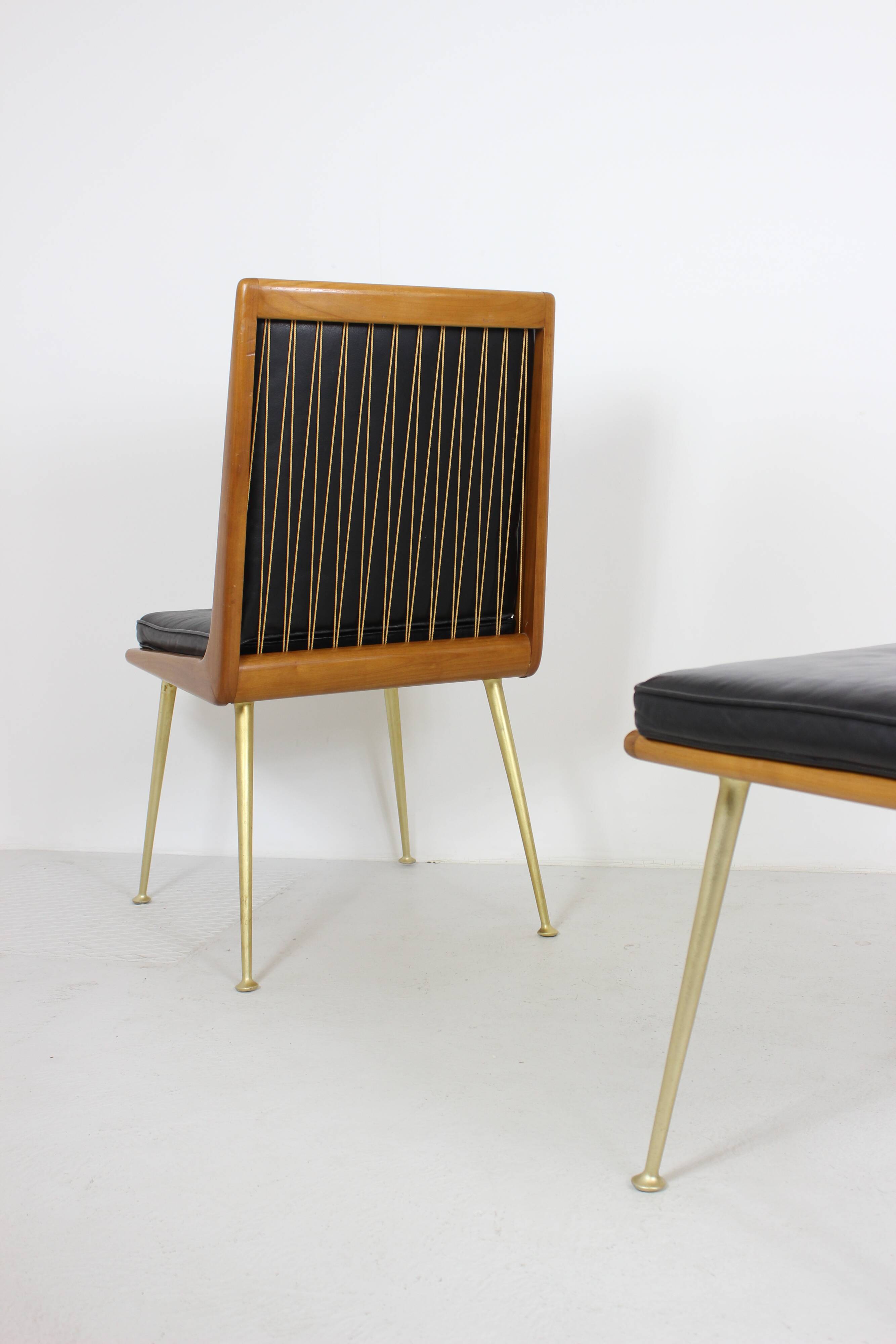 Pair of Boomerang Easy Chair by Hans Mitzlaff for Eugen Schmidt in Leather