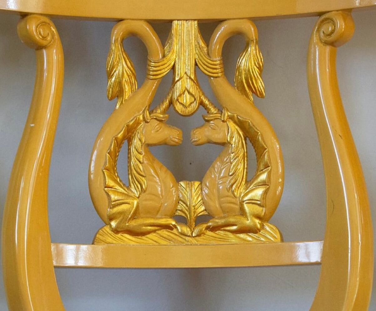 Set of 4 chairs, Italy, Gilded wood, Circa 1950