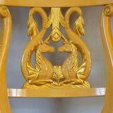 Set of 4 chairs, Italy, Gilded wood, Circa 1950