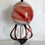 Globe vase with Murano glass lid