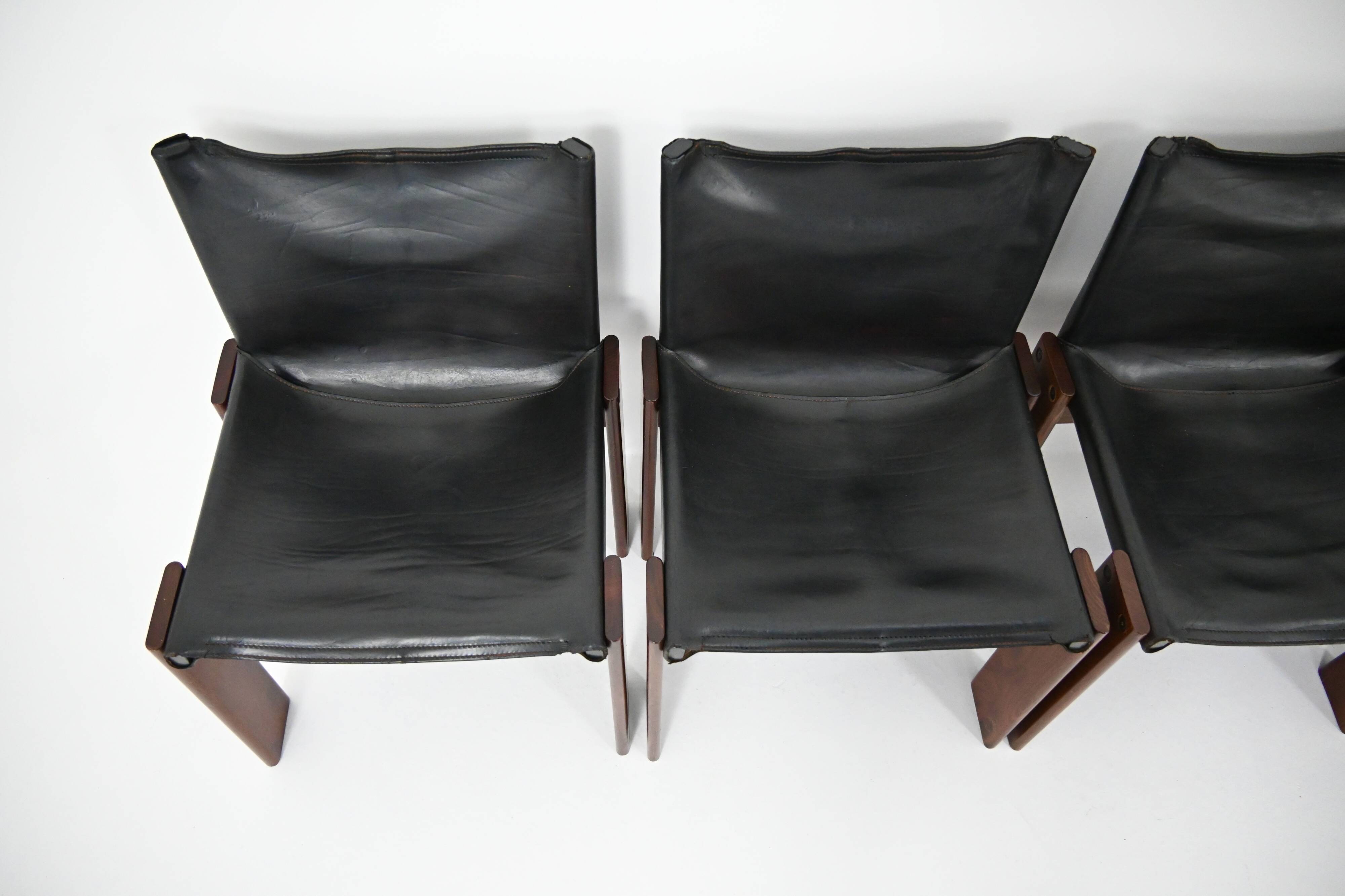 Set de 6 chaises Monk par Afra & Tobia Scarpa pour Molteni, années 1970
