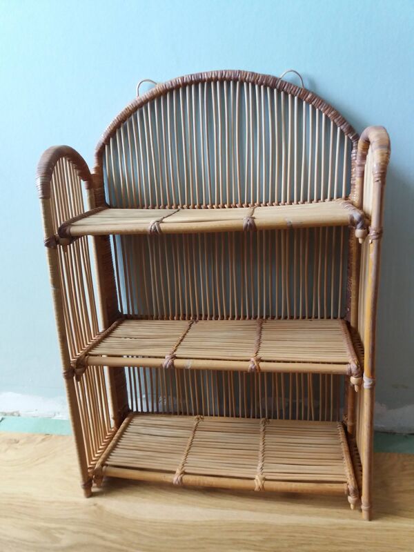 Étagère murale en rotin osier