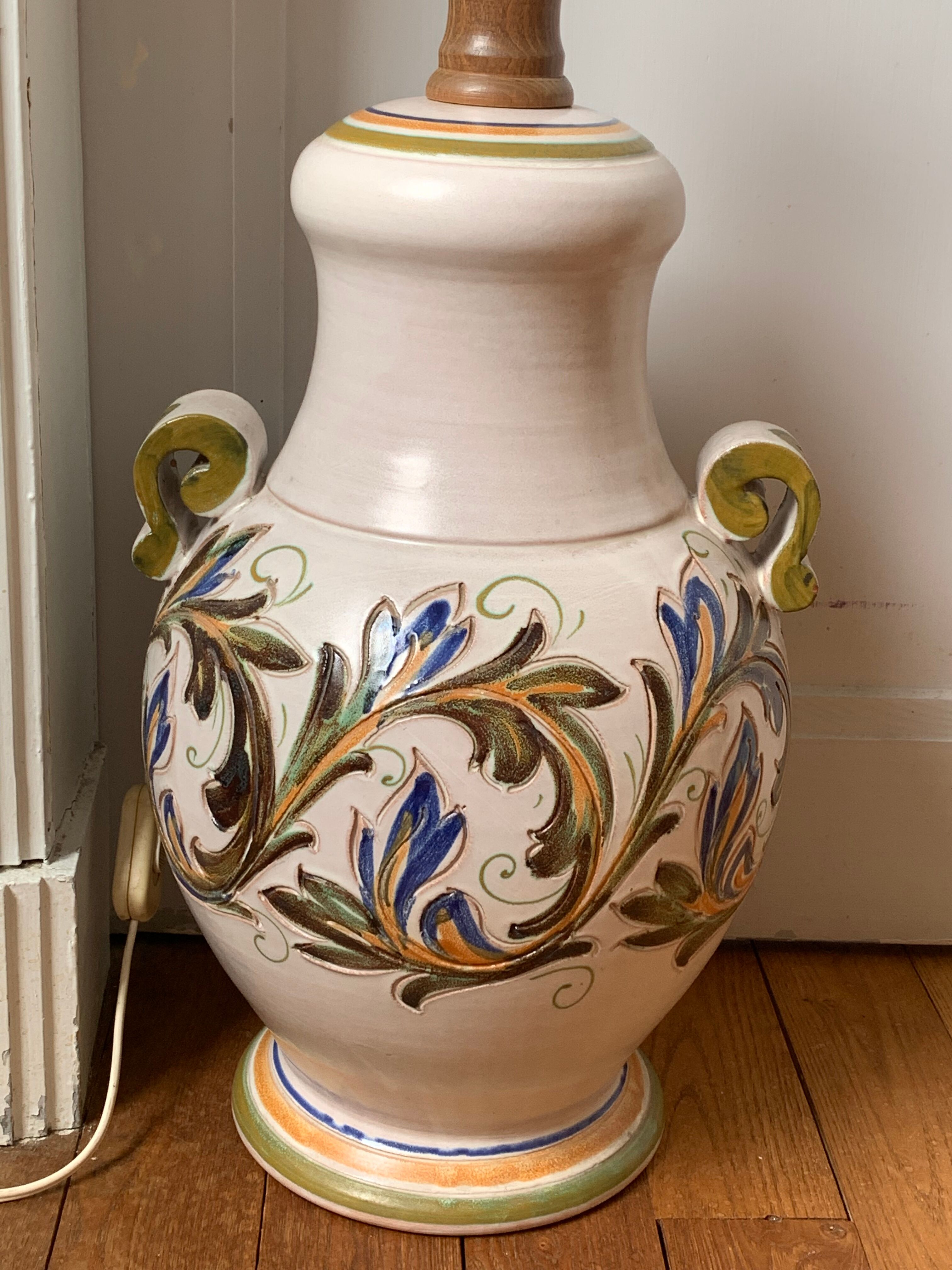 Vintage ceramic lamp foot