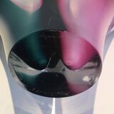 Multicoloured shell glass vase signed Flygsfors, 1956