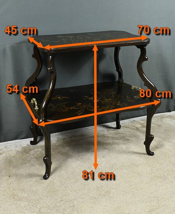 Table à Thé en Bois Laqué à Décors Asiatiques – Fin XIXe