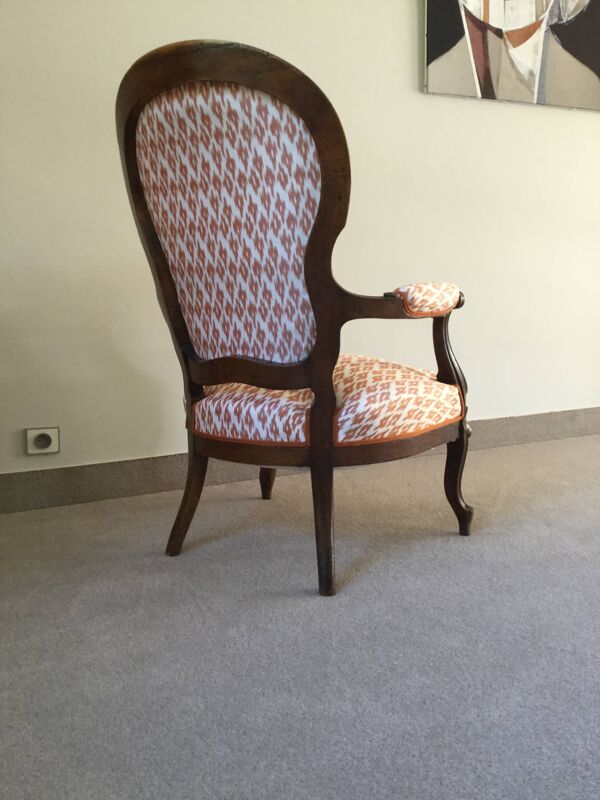 Fauteuil Louis Philippe d'époque entièrement rénové