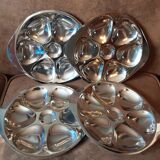 Set of 4 metal oyster plates