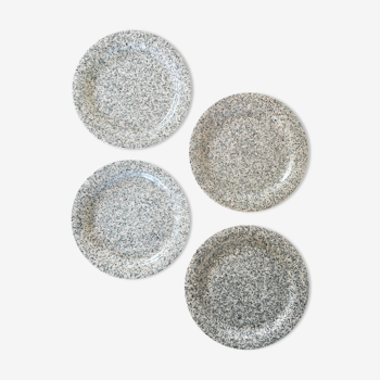 Speckled dessert plates blue gray Quadrifoglio