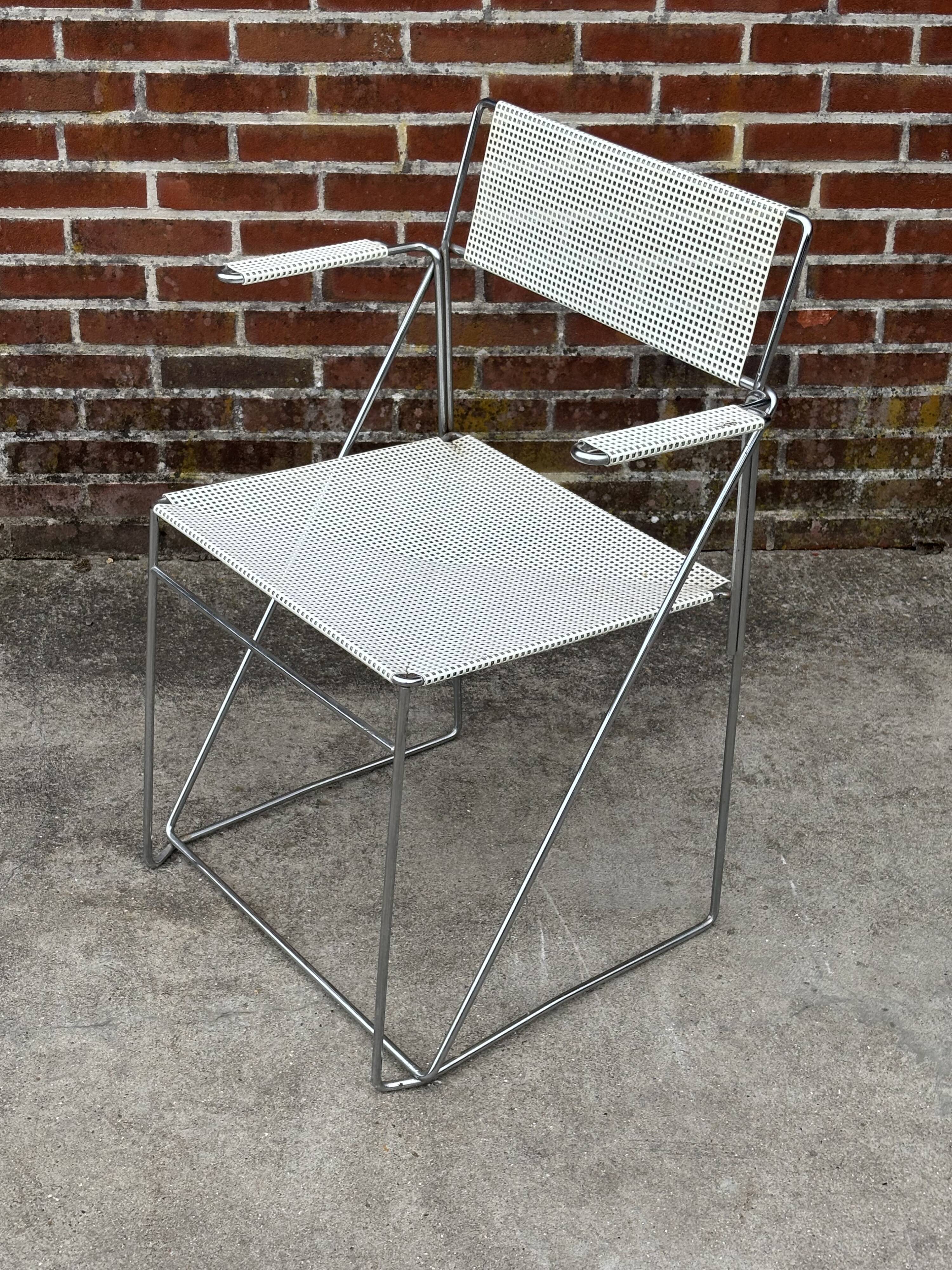 Set of 4 vintage X-Line dining chairs by Niels Jørgen Haugesen Denmark 1977
