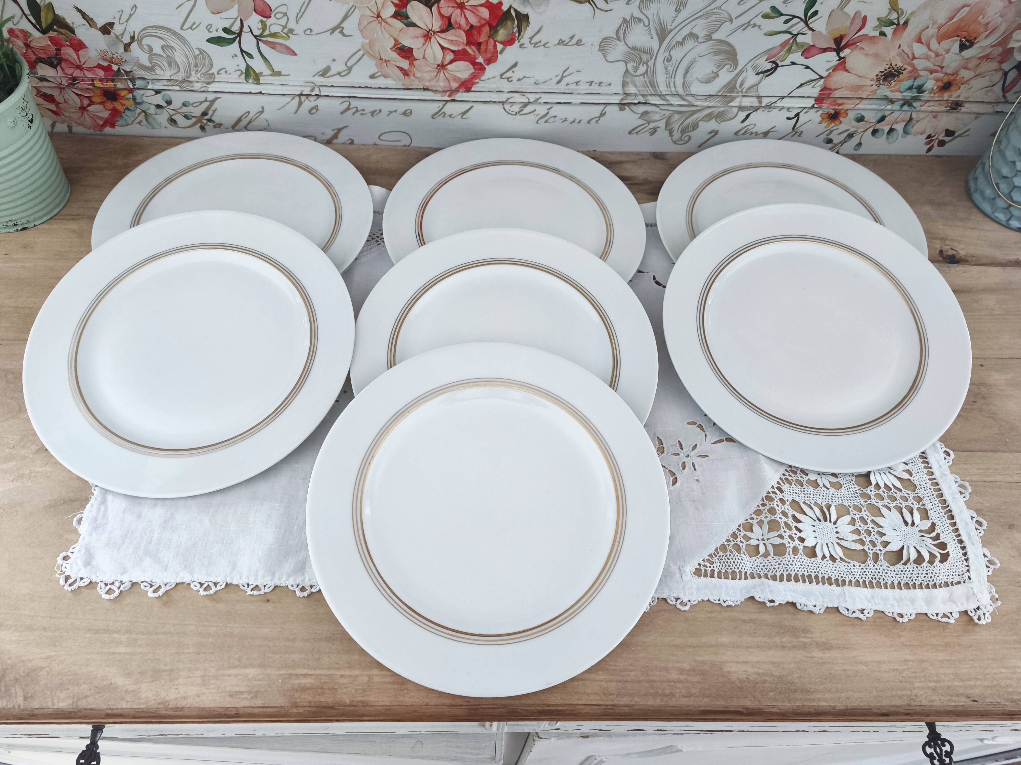 Set of 7 Limoges porcelain dinner plates from Maison Charles Ahrenfeldt