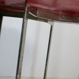 Chrome steel table and glass tray, France, circa 1970