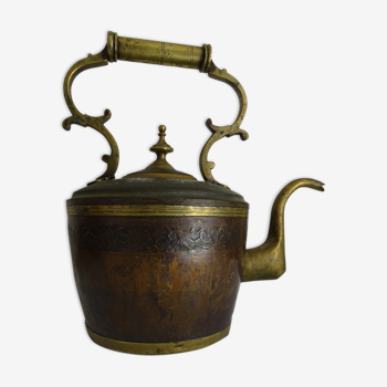 Copper and brass kettle