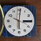 Square silent vintage wall pendulum clock "Romatic golden blue"
