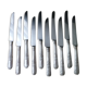 Set de 10 couteaux de table en métal argenté Style Louis XV