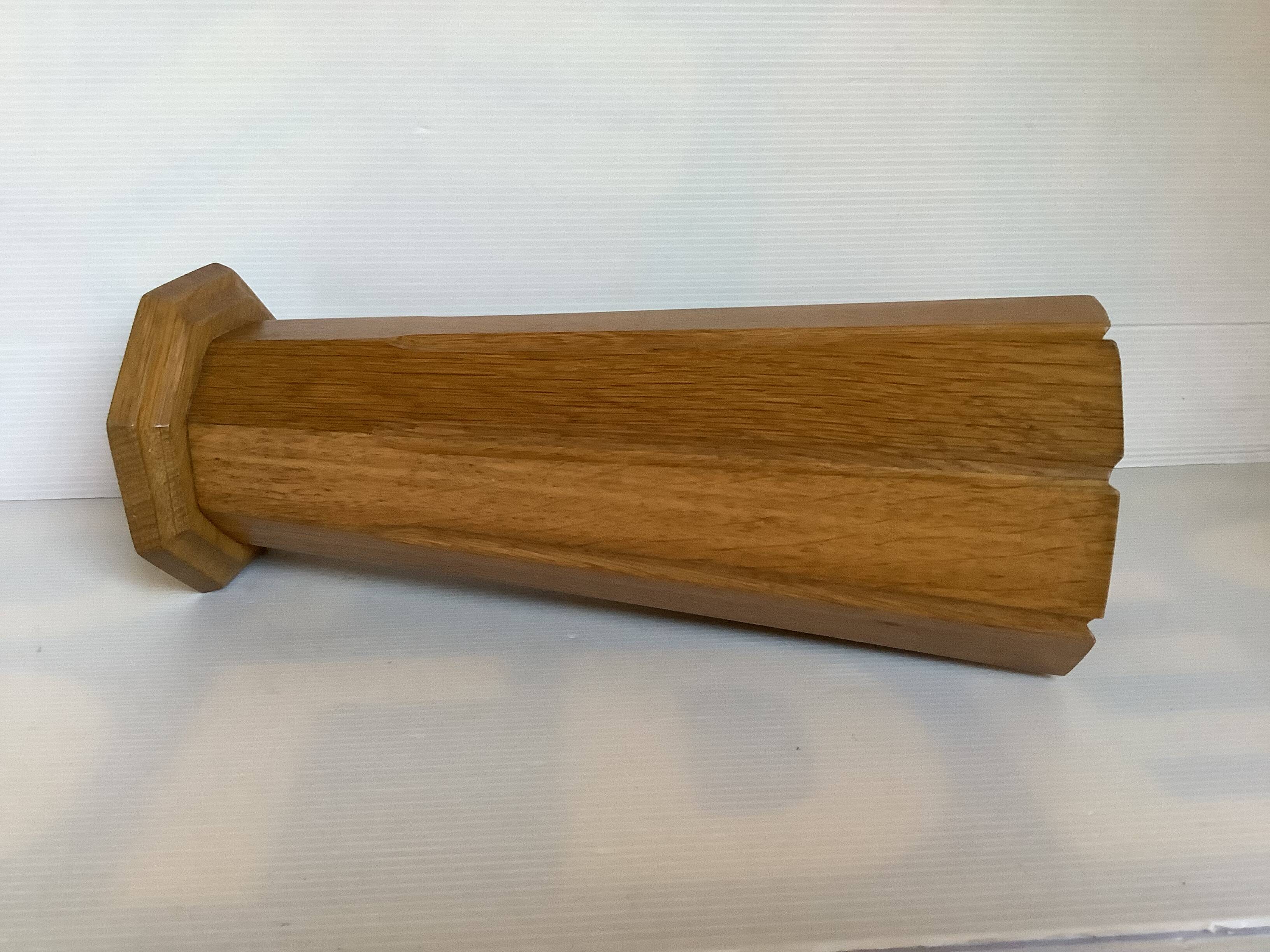 Large octagonal wooden vase