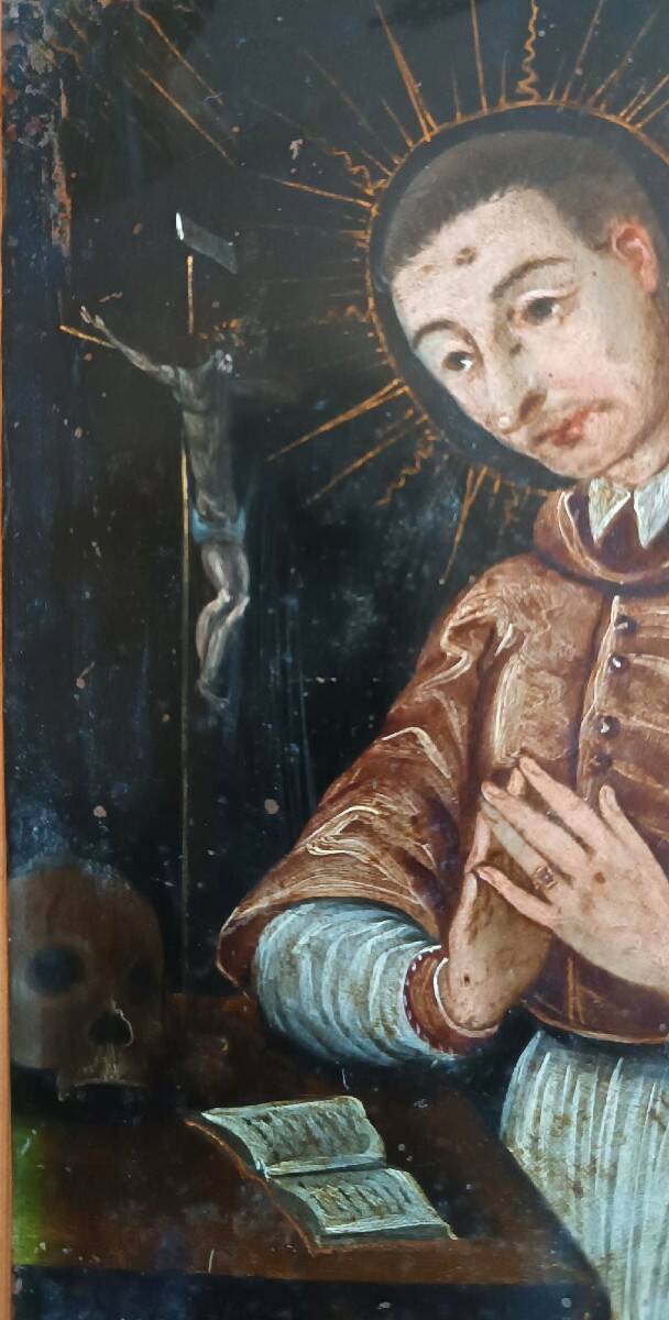 Antique painting on copper - Saint Charles Borromeo - Italian School, 17th century