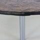 Large brutalist slate stone round coffee table