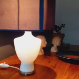 Vintage 50s Lamp Base in White Opaline