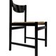 4 vintage dining room chairs with braided seat in wenge wood, 1970s