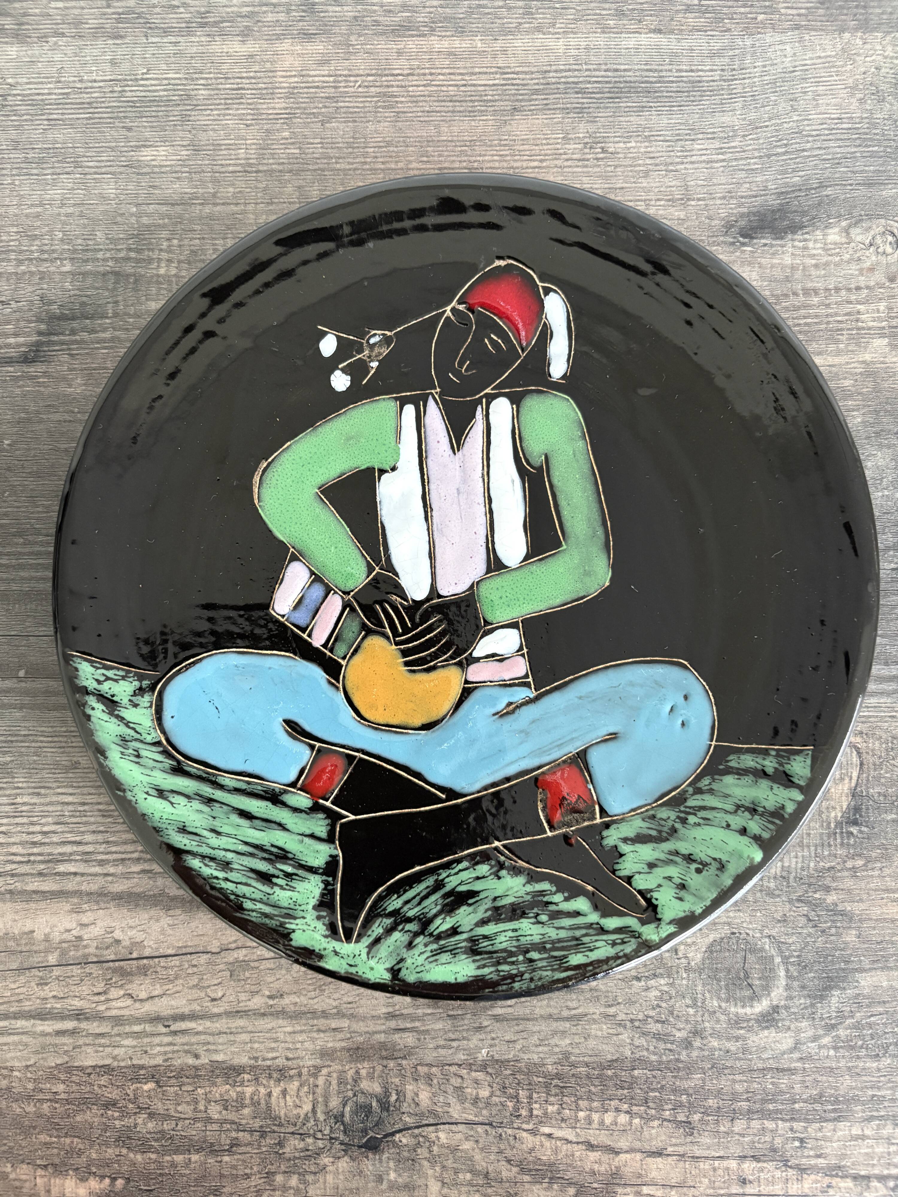 Vintage enamelled plate Nabeul