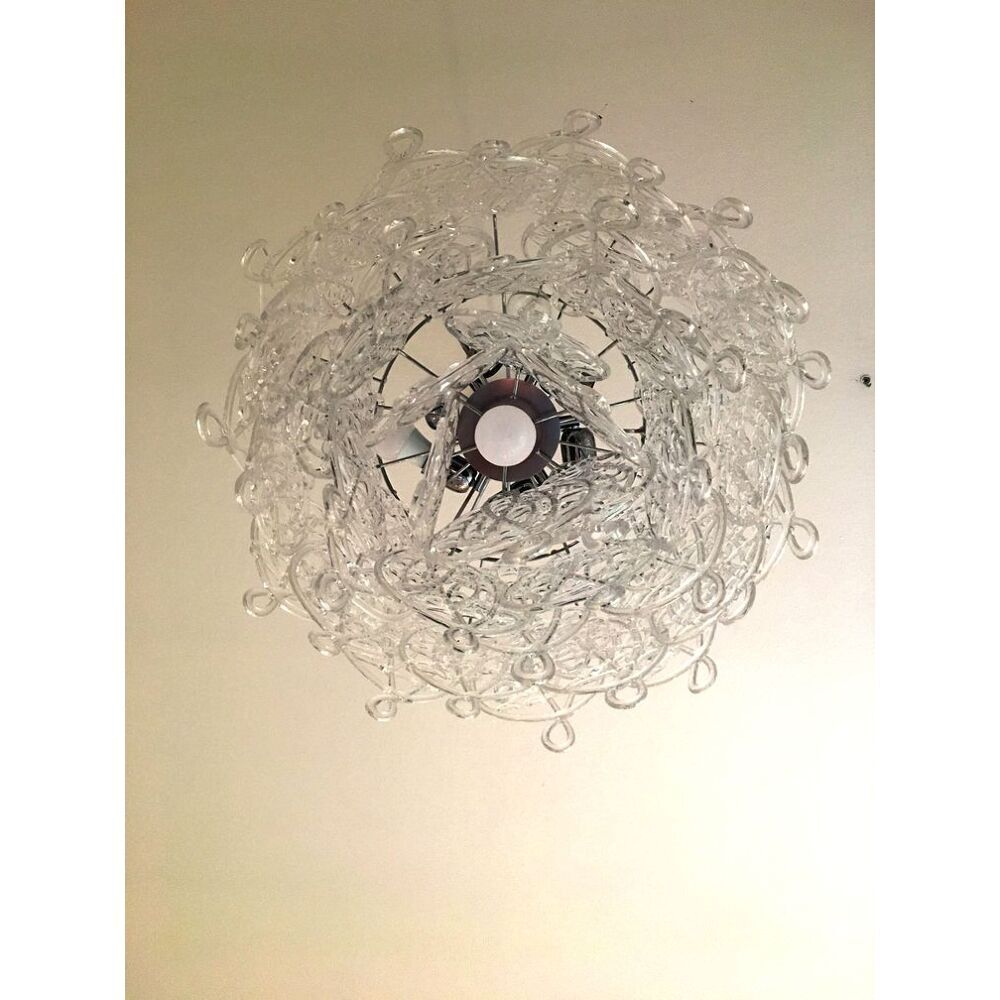 Clear “ragnatela” murano glass chandelier d60