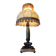 Lampe ancienne marbre vert et bronze – abat-jour à franges