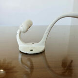 White lacquered metal hook 30s 40s