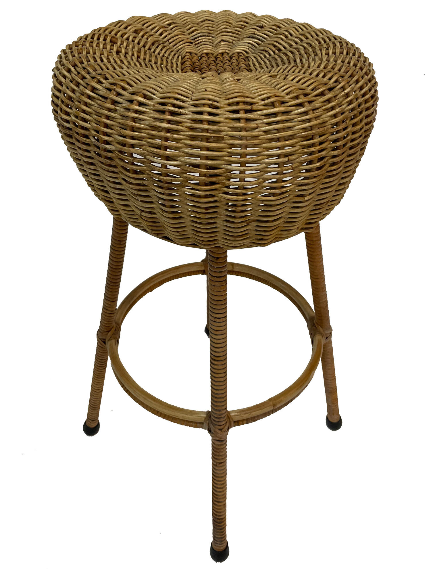 Set of four vintage rattan bar stools 1960 Nederland Design