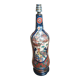 Multicolored painted wooden lamp with floral and animal decoration