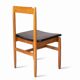 Oak chair with a black leather seat made in the 1960s