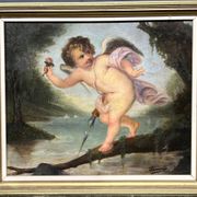 Painting "Cupid". Oil on canvas.