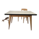 Vintage table in aqua Formica with extensions – Wooden legs