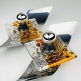 Mid-century Murano wall lamps by Mazzega, Italy 1970, set of 2