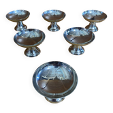 Série de 6 coupes a glace guy degrenne inox design vintage #e408