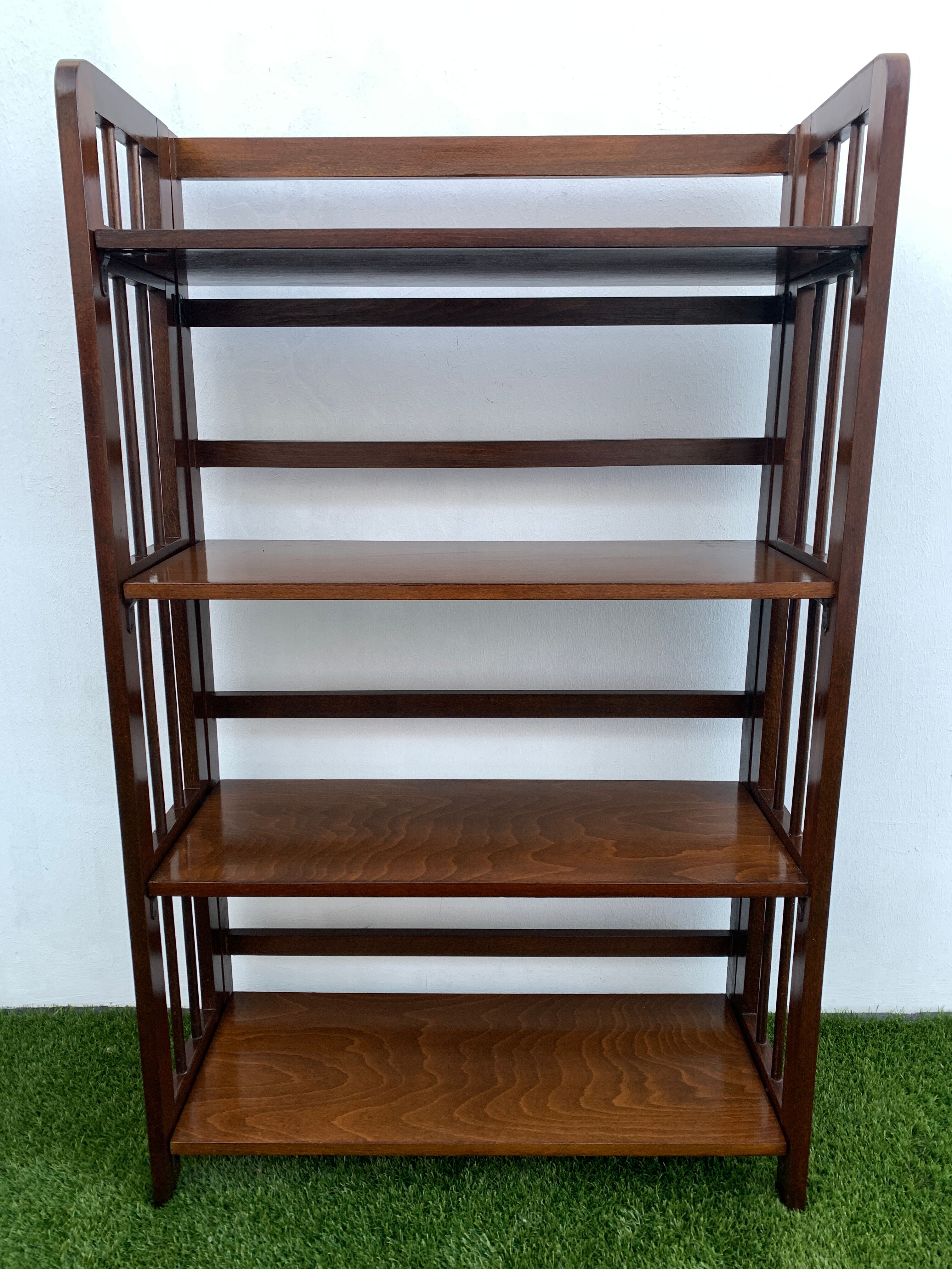 Bibliothèque pliante en bois, 4 étagères, 1950