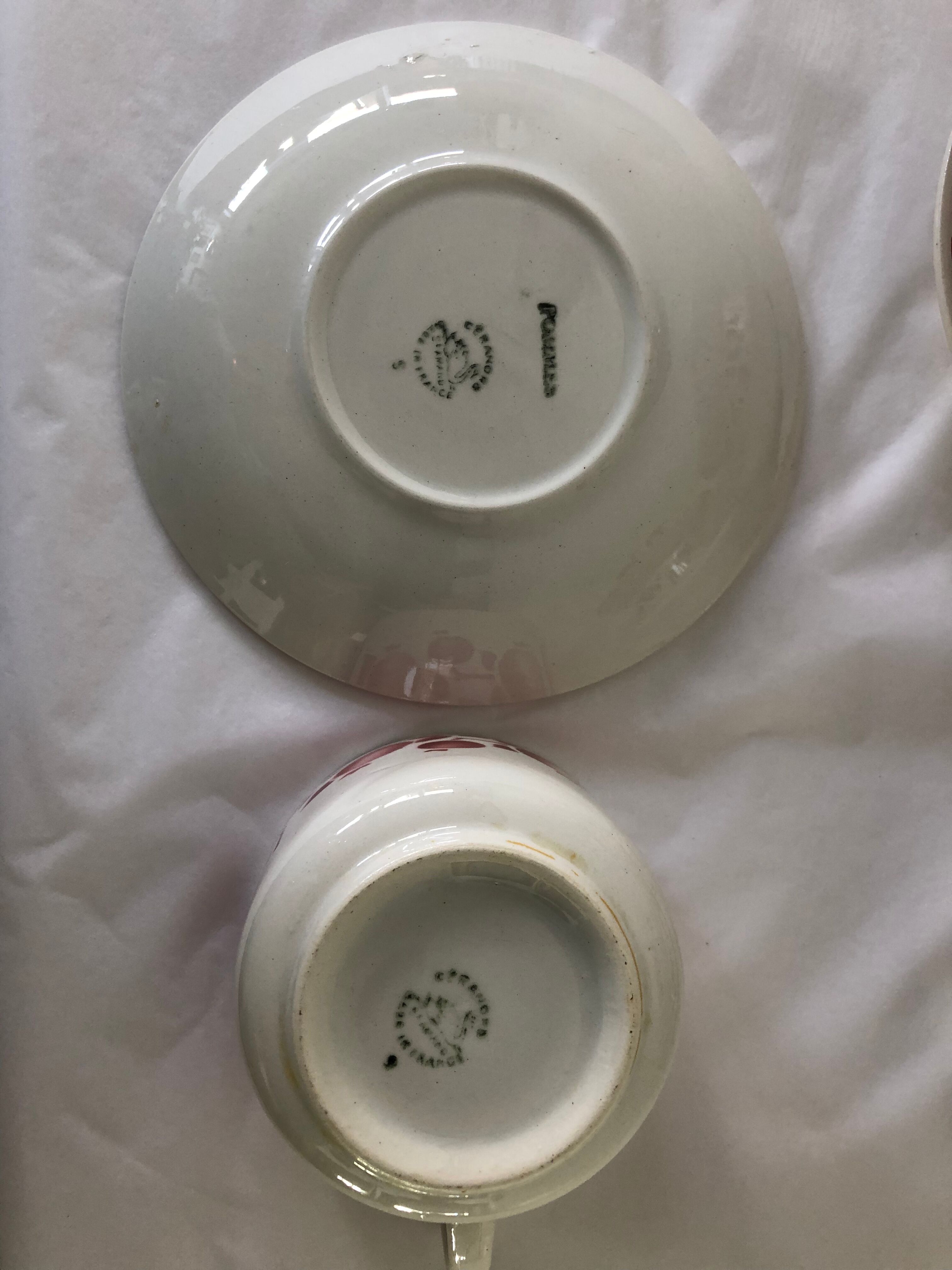Coffee set vintage faience St Amand, France