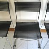 Chrome and scoubidou chairs
