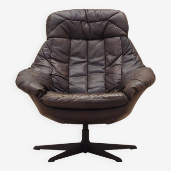 Fauteuil pivotant en cuir, design danois, années 1960, designer : HW Klein, fabrication : Bramin