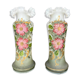 Pair of Bristol vases in painted opaline