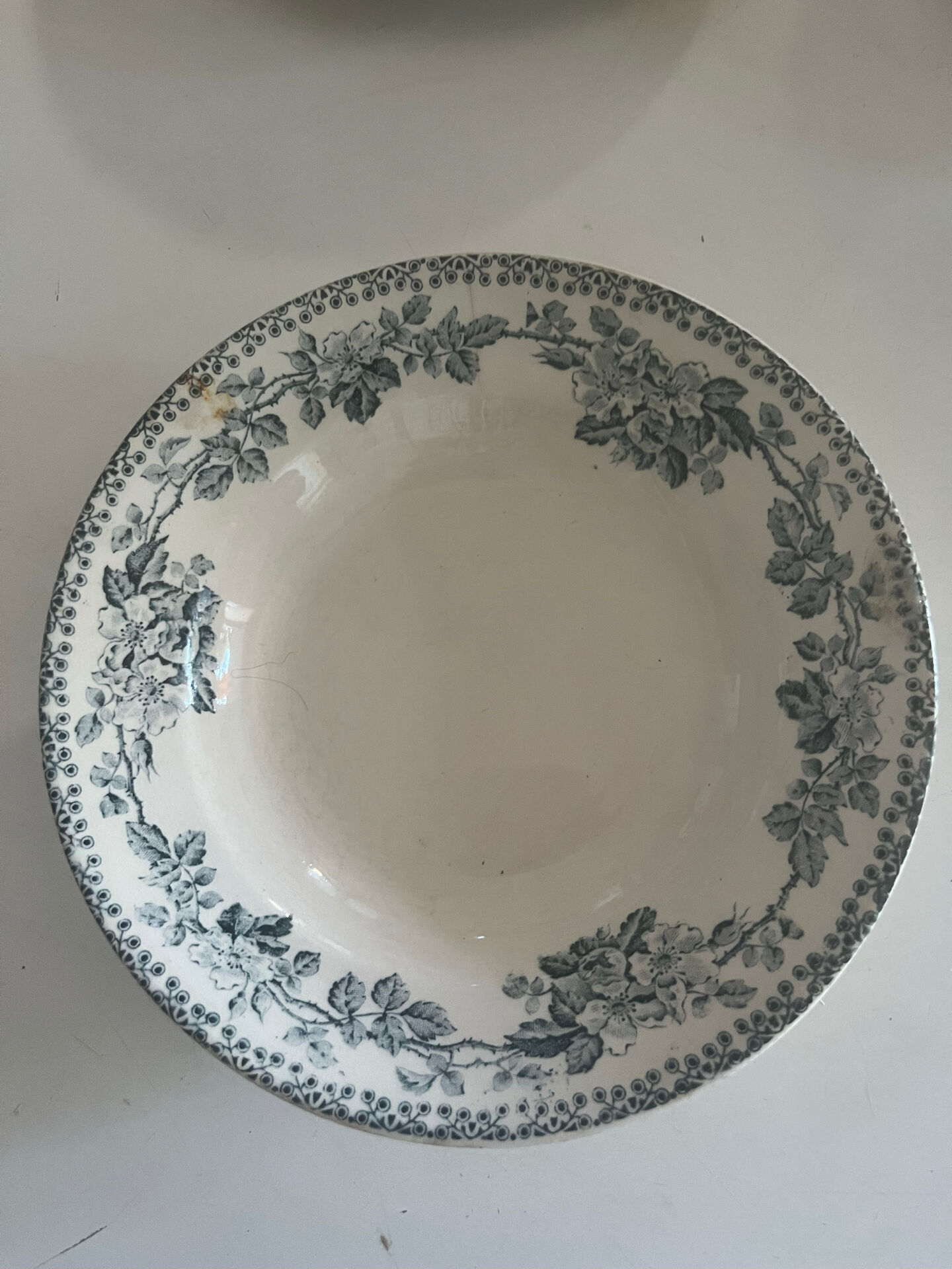 Set of 5 antique ironstone plates