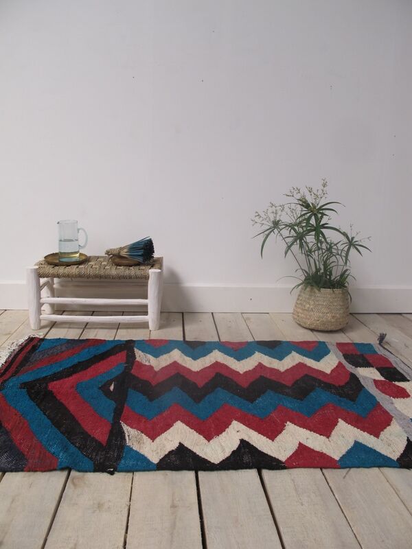 Kilim boucherouite rayé
