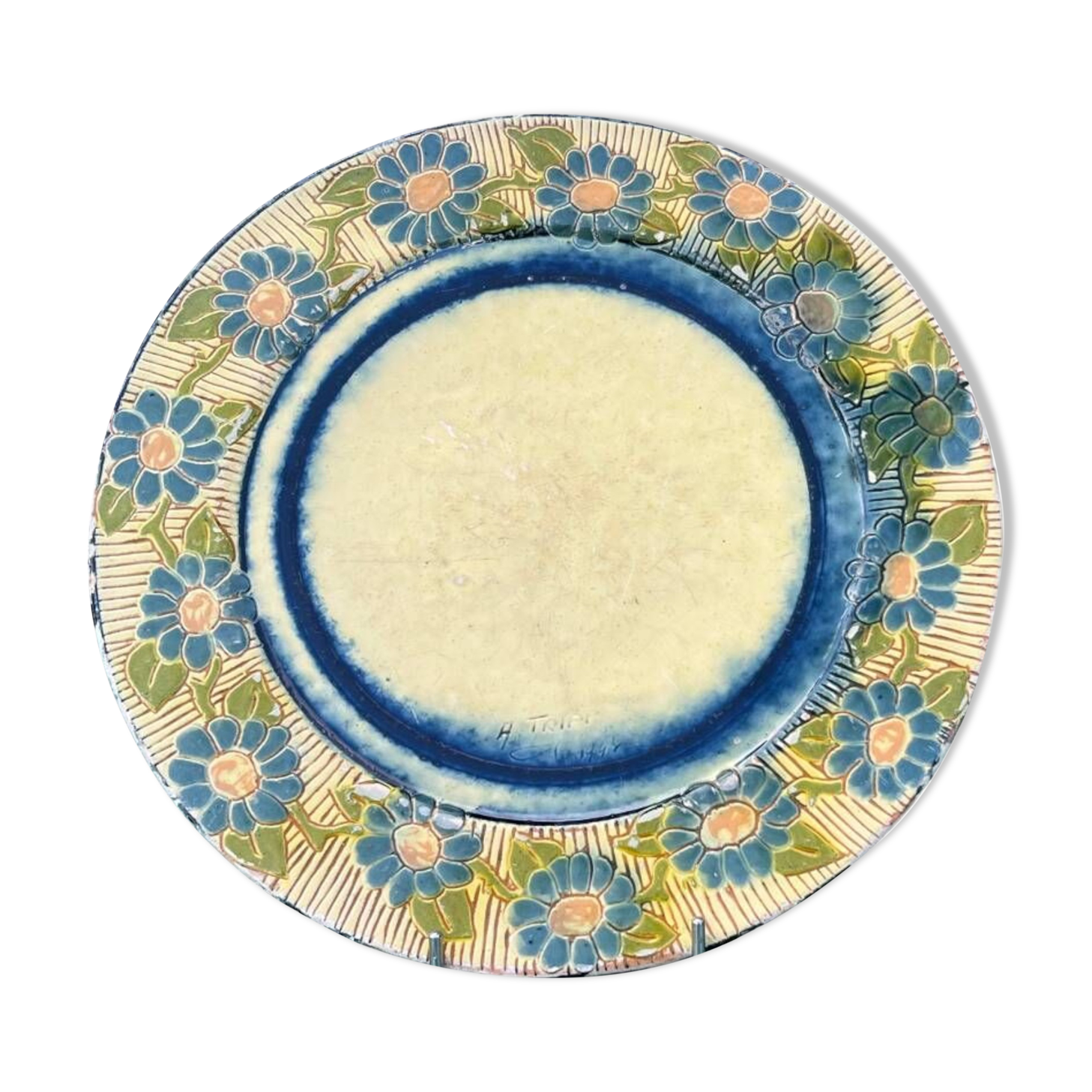 Assiette  poterie  vernissée A.Tripp 1943