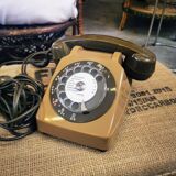 Brown dial phone