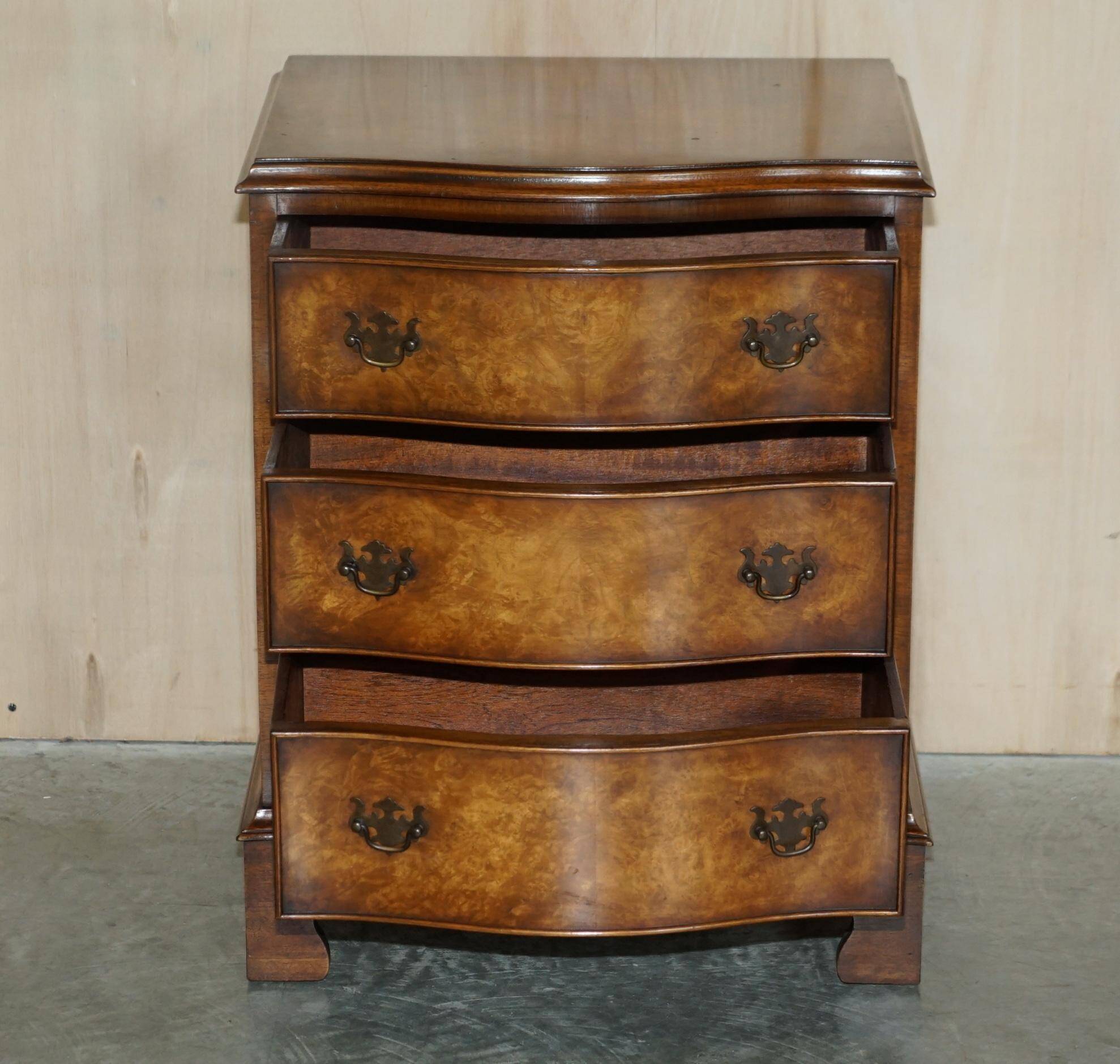 Vintage Walnut Burr Commode Serpentine Bevan Funnell